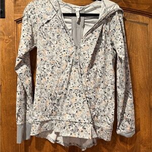 Lululemon Athletica Gray and Cream Zip-Up Hoodie